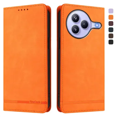 Produktbild von Hülle für Xiaomi Civi 5 Pro, Retro Kunstleder Ständer Klapphülle mit Kartenfächer und Magnetische Orange
