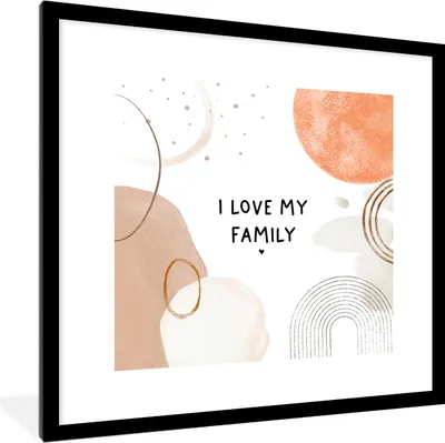 Produktbild von MuchoWow® Gerahmtes Poster Zitate - Ich liebe meine Familie - Familie - Sprichwörter 40x40 cm - Poster mit Schwarzem Bilderrahmen Wandposter Rahmen Foto Bilder - Poster - Plakat im Rahmen