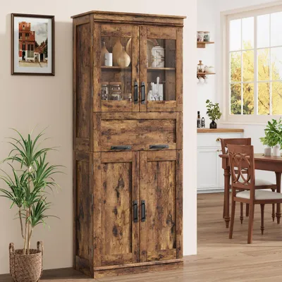 Obrázek produktu pro Skříňka do koupelny se 1 zásuvkou a 4 dvířky, rozměry 170x60x30 cm, barva: retro hnědá