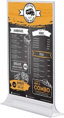 Zdjęcie produktu dla Podstawka A5 - akryl - przezroczysta - idealna do menu