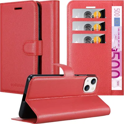 Obrázok produktu pre Cadorabo Puzdro pre Apple iPhone 14 PLUS Ochranné puzdro v červenej farbe Puzdro na mobil s magnetickým zatváraním
