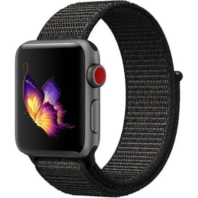 Produktbild von Apple Watch-Nylonarmband (schwarz) – Abmessungen: 42 mm und 44 mm