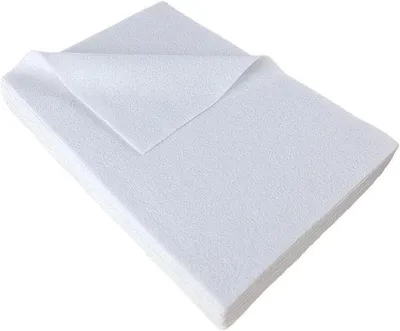 Obrázek produktu pro Měkká barvená papírová tkanina o tloušťce 14 mm – 20 x 30 cm – pro ruční práce a šití (bílá)