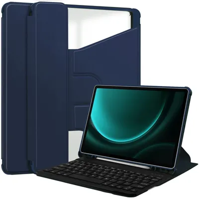 Produktbild von 3in1 Bluetooth Tastatur (Weiß) + Maus (Weiß) + Cover für Samsung Galaxy Tab S9+ Plus 2023 SM-X810 SM-X816B SM-X818U 12.4 Zoll Zoll Case Schutz Hülle Tasche Keyboard