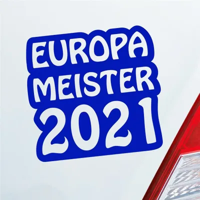 Produktbild von Auto Aufkleber Europameister 2021 Fußball 12x11 cm Dunkelblau Sticker Heckscheibenaufkleber