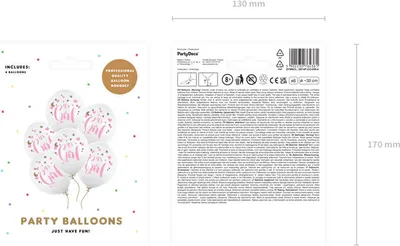 Produktbild von Luftballons mit Aufschrift It's a Girl 30cm weiß rosa gold 6er Set