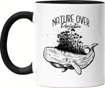 Produktbild von Nature Over Protection Tasse Schwarz Blauwal Wal Pottwal Meer Sea Ocean