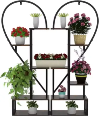 Produktbild von Plantenständer Vaylen Herz – Für Garten oder Wohnzimmer – Pflanzenregal – Pflanzentisch – 6 Ebenen