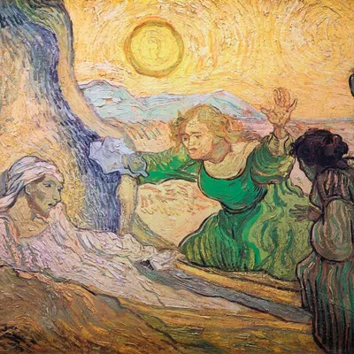 Produktbild von Vincent Van Gogh Kunstdruck Bild - Die Auferweckung Des Lazarus Nach Rembrandt, 1890 (40 x 40 cm)