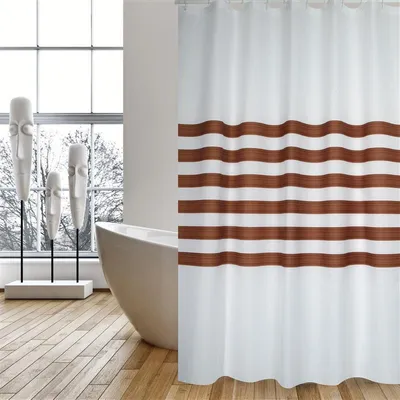 Produktbild von MSV Premium Anti-Schimmel Textil Duschvorhang - Anti-Bakteriell, waschbar, 100% wasserdicht - Polyester, „Rayas“ 180x200cm –  Spain