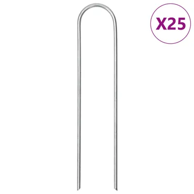 Image de Piquets de sol en forme de U 25 pcs 15x3,5 cm acier galvanisé