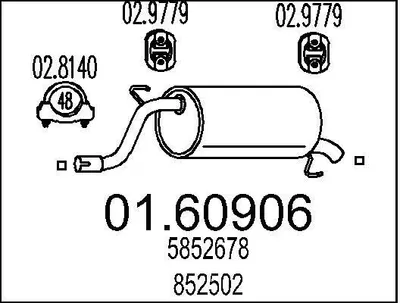 Produktbild von MTS 01.60906 Endschalldämpfer für OPEL Corsa D Schrägheck (S07) Auspuff
