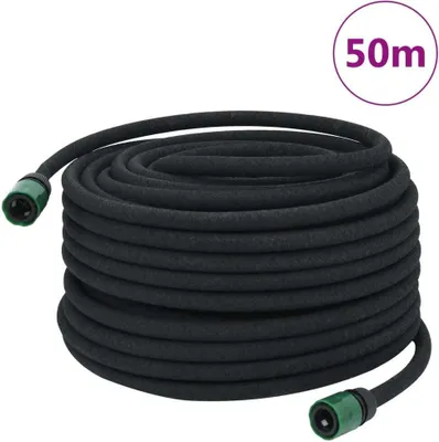Produktbild von vidaXL Tropfschlauch Schwarz 0,6" 50 m Gummi