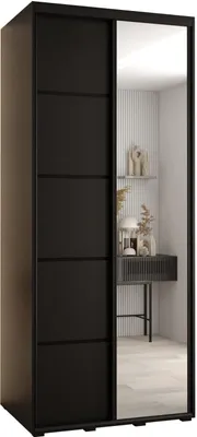 Produktbild von MEBLE KRYSPOL Davos 5 Schrank, zwei Türen - 235,2x110x60 cm - Schwarz Schwarz Schwarz
