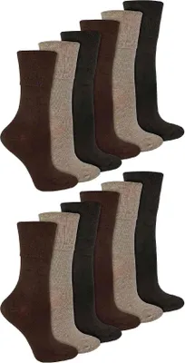 Produktbild von 12 Paar Damen Extra Breit Diabetikersocken Ohne Gummibund und Nahtlos | IOMI