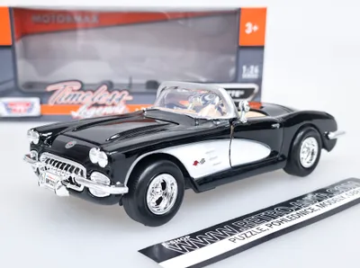 Produktbild von Chevrolet Corvette C1 (1959) Schwarz/Weiß Motormax 1:24
