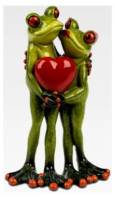 Produktbild von Froschpaar mit Herz aus Froschhausen 16cm Skulptur Figur