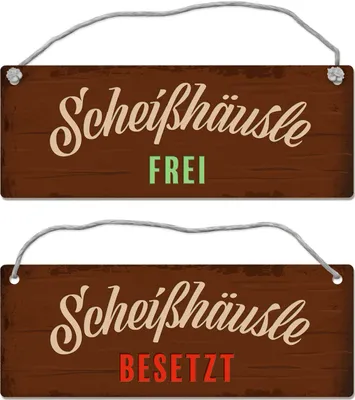 Produktbild von Scheißhäusle frei oder besetzt Wendeschild mit Kordel Schild Türschild Dangler