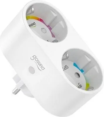 Image de Prise Double Connectée Intelligente WiFi 2.4GHz 15A Blanche