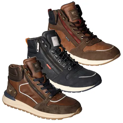 Produktbild von Mustang Herren Stiefelette Schnürboot sportlich Sneaker Laufsohle, Größe:45 EU, Farbe:Braun