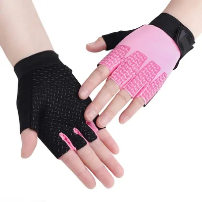 Produktbild von Kinder Fahrradhandschuhe Halbfinger Rutschfest Atmungsaktiv Rosa