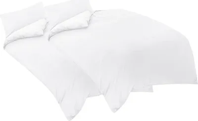 Produktbild von Bettwäsche 135x200 Weiß 4tlg Set Mikrofaser mit Reißverschluss
