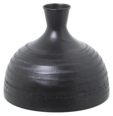 Tafelvaas aus Aluminium, schwarz, 21x21x18 cm