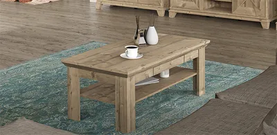 Image de Table basse, table de salon, table d'appoint, style cottage, Bramberg, épicéa, 120 cm