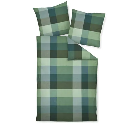 Produktbild von Janine Design Feinbiber Bettwäsche-Garnitur DAVOS 65131 Farbe grünblau-06 Größe 155x220 + 80x80cm