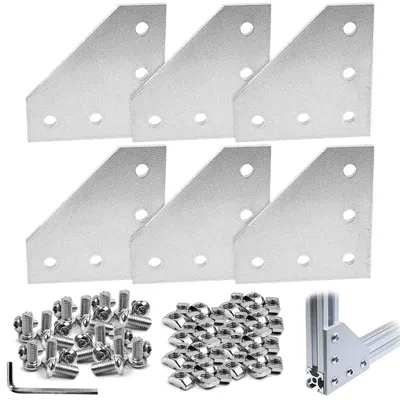 Imagen del producto de Juego de 6 perfiles de esquina de aluminio para perfiles 3030