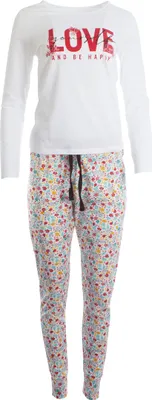 Produktbild von Damen Pyjama Schlafanzug 2-teilig mit Hose & Oberteil Love-L