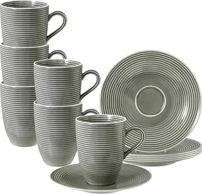 Produktbild von Seltmann Weiden Beat Perlgrau Becher + Untertasse 6er Set