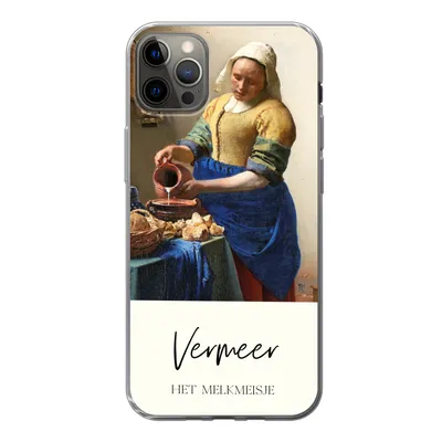 Produktbild von MuchoWow® Handyhülle Schutzhülle Hülle für iPhone 12 Pro Max Kunst - Milchmädchen - Vermeer Silikon Softcase Handy Hülle - Hartschale