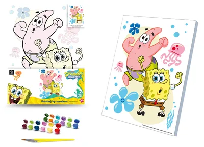 Produktbild von Malen nach Zahlen, 30x40 cm, Motiv: SpongeBob