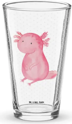 Produktbild von Mr. & Mrs. Panda Trinkglas Axolotl Niedlich - Transparent - Geschenk, Weisheit, Glas, Bierglas, Lebensweisheit, Liebe, Freundin, Tumbler, Longdrinkglas, Cocktailglas
