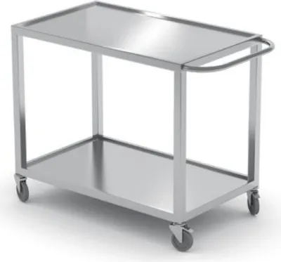 Zdjęcie produktu dla Wózek Cateringowy Kelnerski Spawany Mobilny 2-Półkowy Do 100 Kg - Hendi 816691