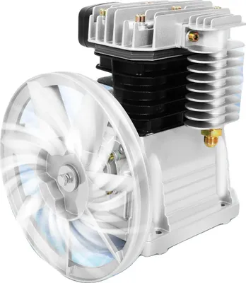 Productafbeelding van Luchtcompressor, pompkop, 3 PK, 8 bar werkdruk, 960 omwentelingen per minuut, 2 cilinders, afmetingen: 32 cm x 27 cm x 31 cm