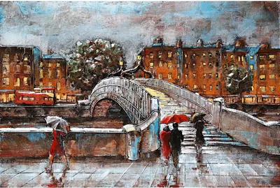 Produktbild von 3D-Metallbild - Motiv: Hapenny bridge - 80 x 120cm