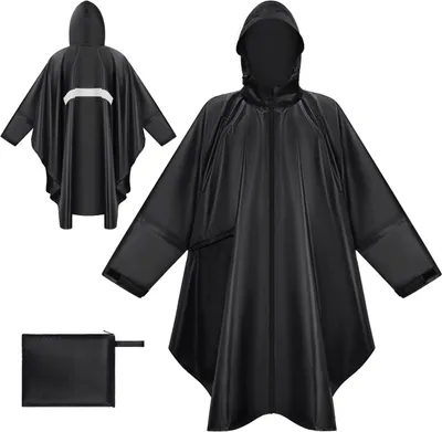 Immagine prodotto di Impermeabile da donna, riutilizzabile, con cappuccio e maniche dotate di zip, ideale per l'escursionismo