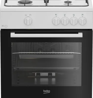 Produktbild von Beko FBG62000WL, Freistehender Herd, Weiß, Drehregler, Gaskochfeld, 4 Zone(n), LPG