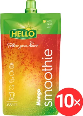 Zdjęcie produktu dla HELLO Smoothie Mango 10× 200 ml