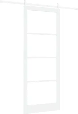Produktbild von vidaXL Schiebetür 93 x 232 cm Massivholz Kiefer und Glas Weiß