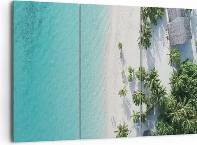 Produktbild von Bild auf Leinwand - Leinwandbild - 3 Teile - Luftaufnahmen himmlisch Strand - 105x70cm - Wand Bild - Wanddeko - Wandbilder - Leinwanddruck - Bilder - Wanddekoration - Leinwand bilder - CE105x70-4532