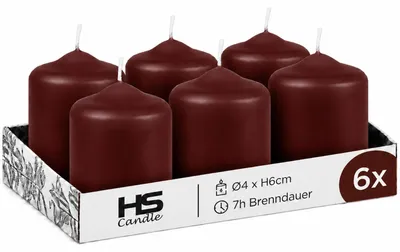 Image de Bougies à tête ronde Ø4cm x 6cm - Pack de 6 Marron