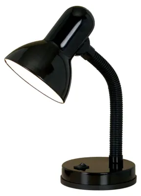 Image de Lampe de table EGLO Basic, lampe de bureau pour enfants, lampe de lecture à col de cygne, lampe de bureau flexible, lampe de chevet noire avec douille E27