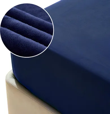 Zdjęcie produktu dla Prześcieradło Pluszowe Miś Mikrofibra Polarowe Fluffy 90X200 Granatowe