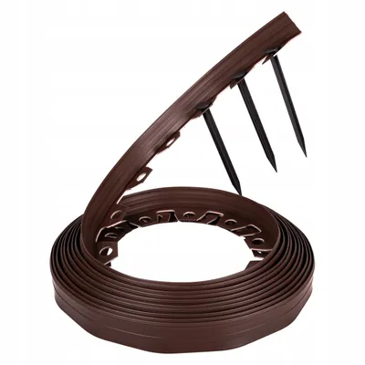 Zdjęcie produktu dla Obrzeże ogrodowe trawnikowe tworzywo sztuczne 5x10m brązowy 4cm