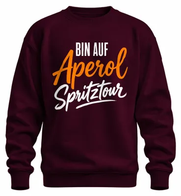 Productafbeelding van Aperol Spritz zomerfeest cocktail drank sweatshirt trui, bordeauxrood, maat L