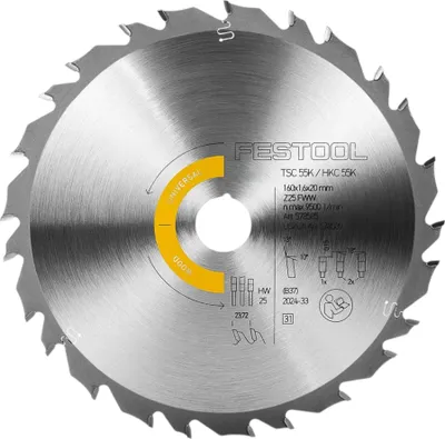 Productafbeelding van Festool HW 160x1,6x20 FWW25 cirkelzaagblad WOOD UNIVERSAL 160 x 1,6 x 20 mm ( 578585 )
