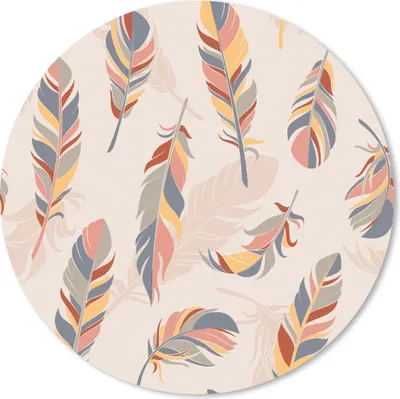 Produktbild von MuchoWow® Mauspad Mousepad Federn - Federn - Muster - Pastell 30x30 cm - Mousepads - Maus Mat - Pad - Mausunterlage - Tischunterlage - Schreibtischmatten
